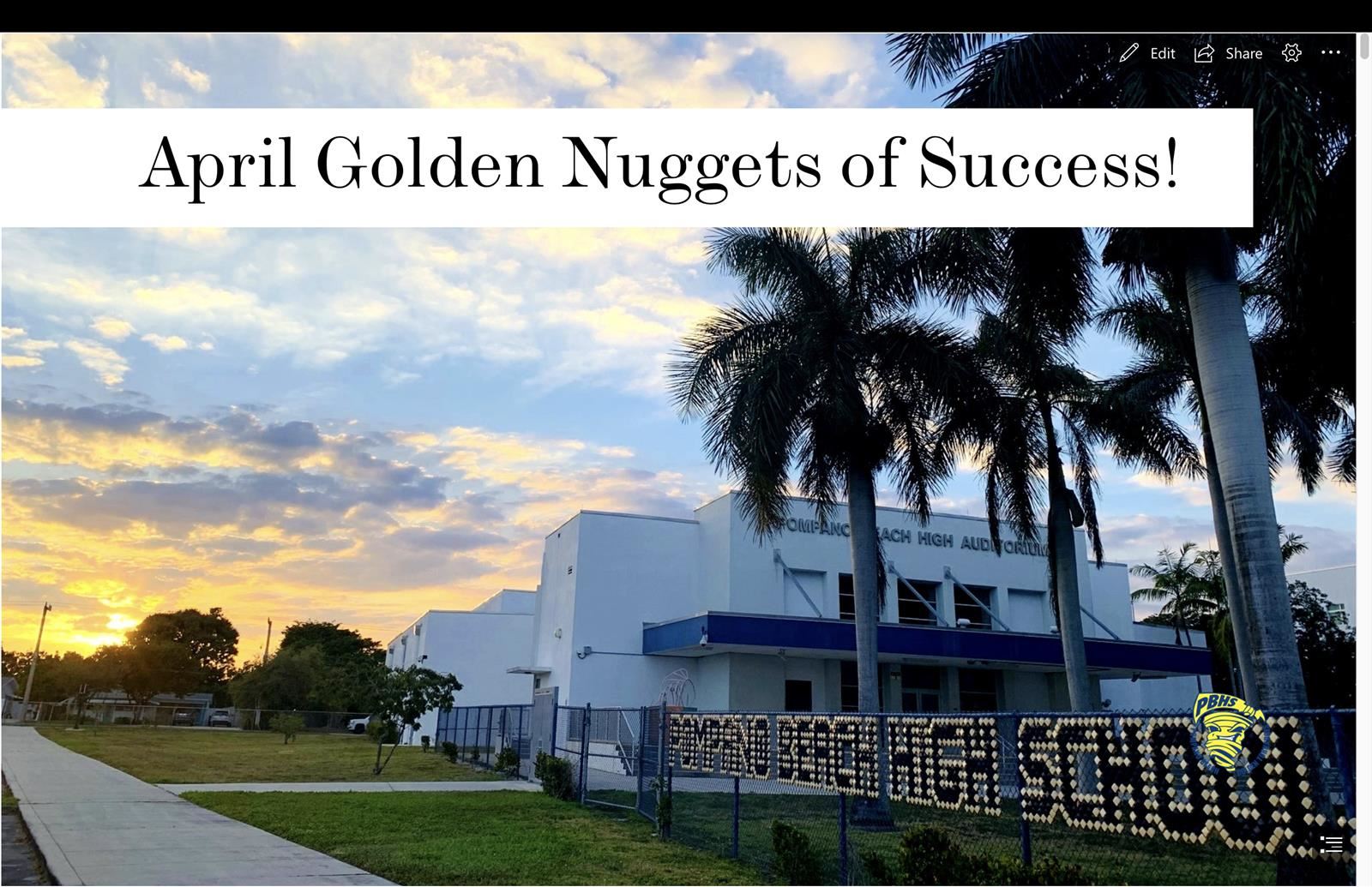   April  Golden Nuggets of Success